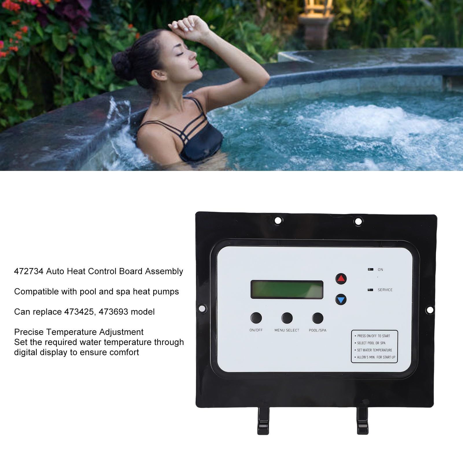 aqxreight Conjunto de Tablero de Control de Calor Automático, Reemplazo de Tablero de Control de Pantalla Digital para 460928 460929 460930 460931 460932 460933, con Carcasa de ABS