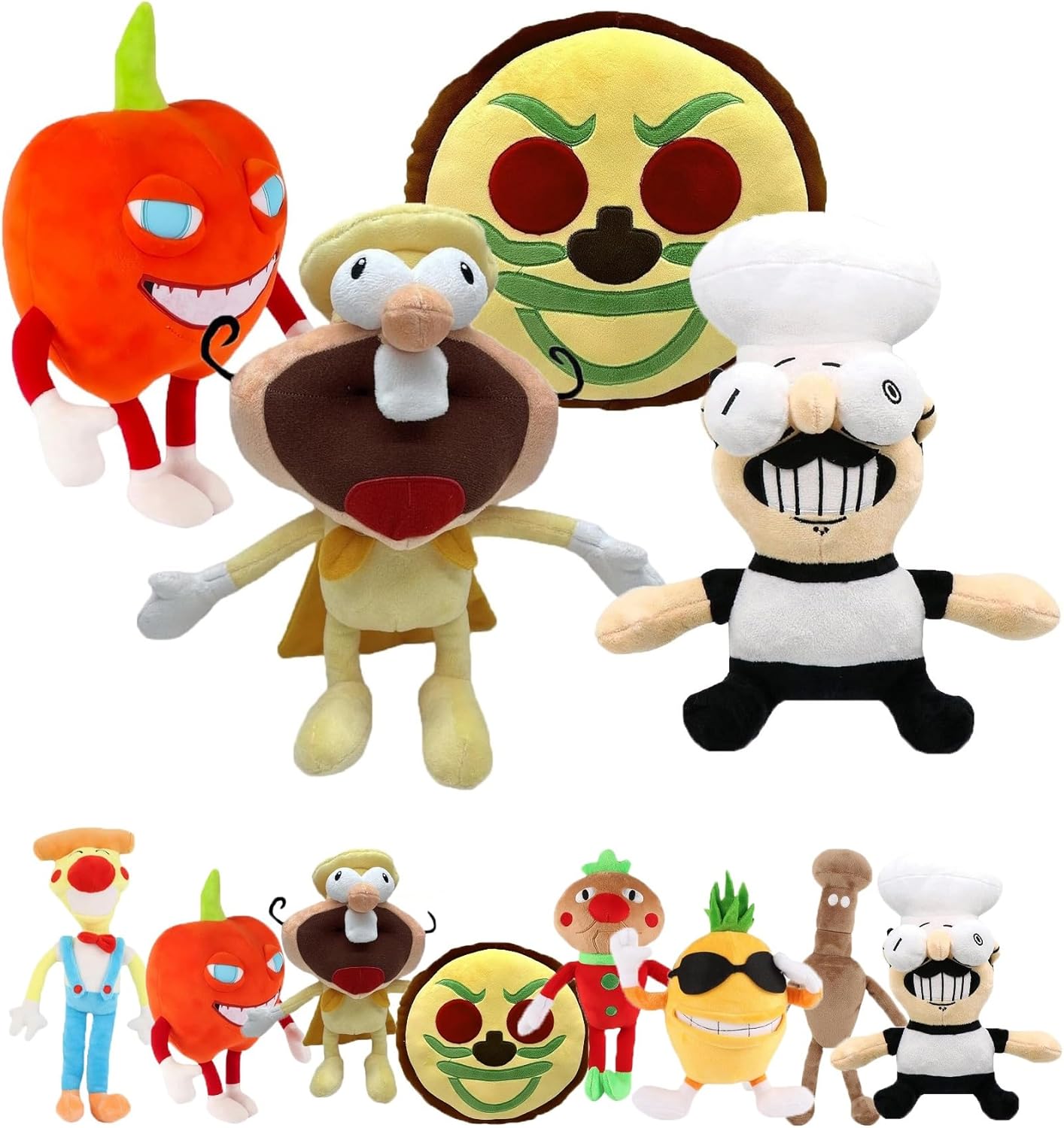 4PCS Pizza Tower Plush, Pizza Face Pizza Tower Plushies