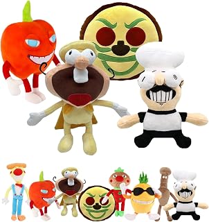 4PCS Pizza Tower Plush, Gift for Game Enthusiasts, Soft Stuffed Dolls for Children and Adults, Birthday for Boys and Girls, Christmas and Easter Basket Filling Selection,