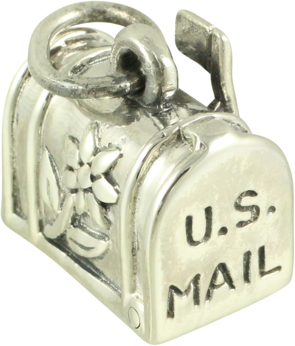 Moveable Mail Box with Opening Door 925 Sterling Silver Traditional Charm