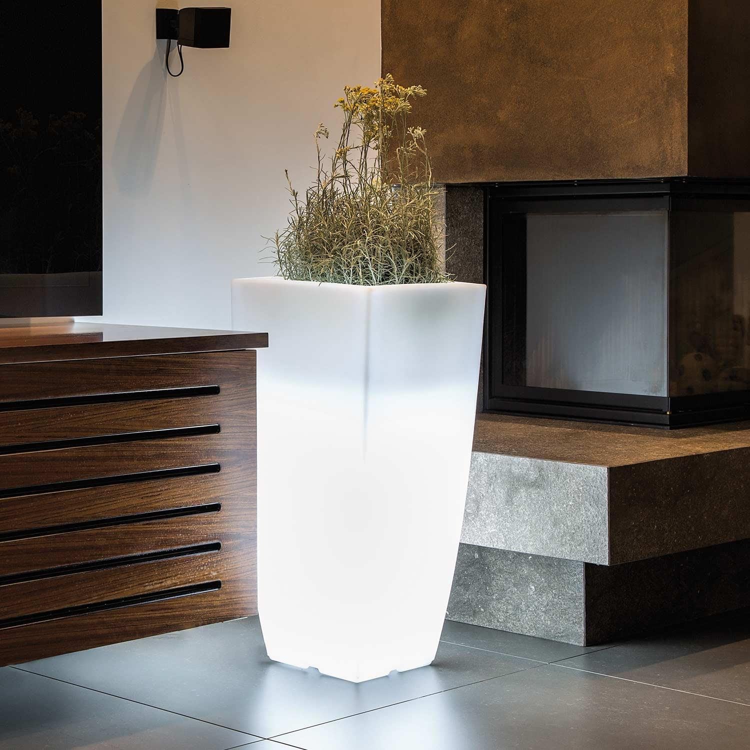 Tekcnoplast STILO SQUARE BRIGHT - cm 33 x 33 - H 70 cm .LUCE BIANCA