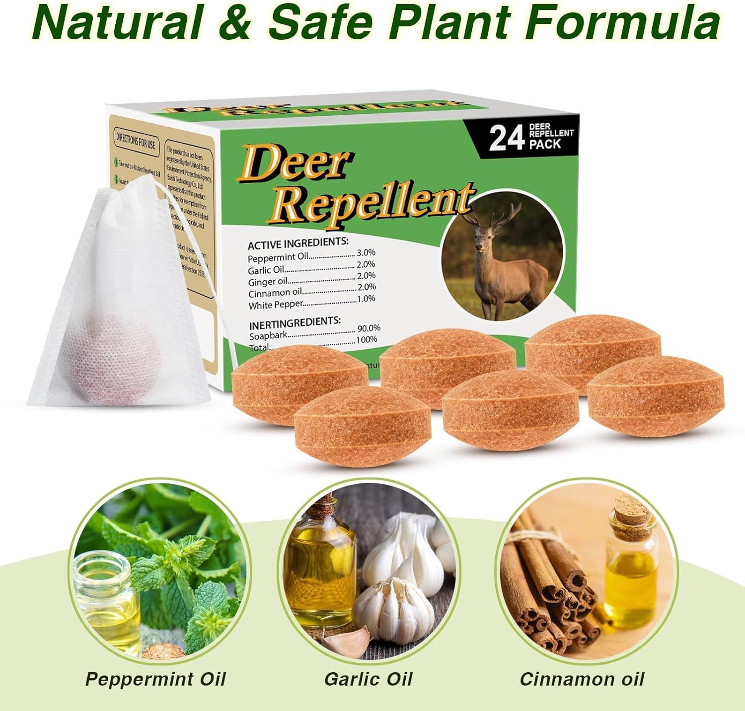 Deer Repellent, 36 Pack Rabbit Repellent Outdoor for Plants, Deer Deterrent Keep Deer & Rabbit Out of Flower Vegetable Tree Deer Repeller Lawn Garden