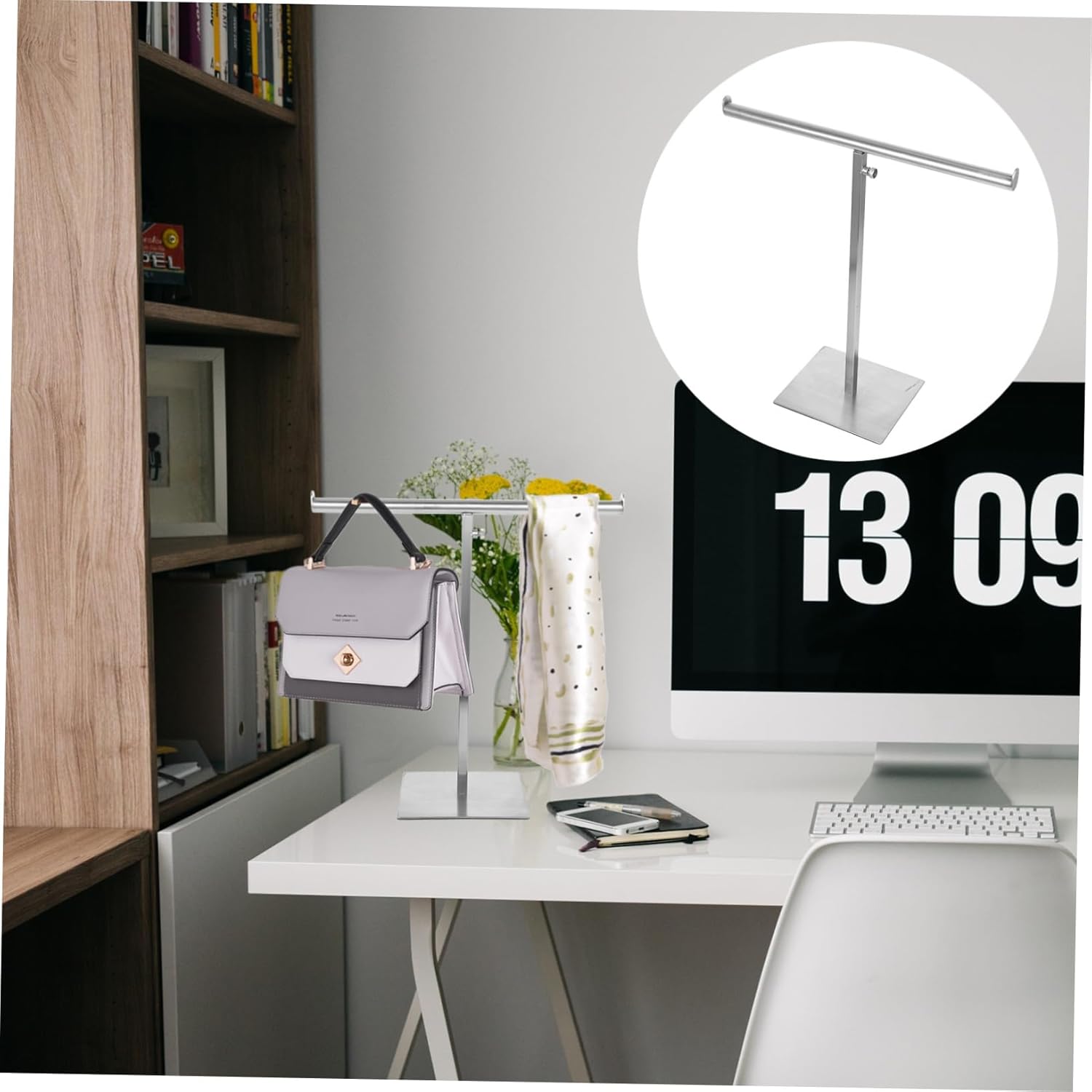 Adjustable Handbag Display Rack Purse Hanger Tote Bag Hanging Rack Bag Storage Organizer Closet Storage