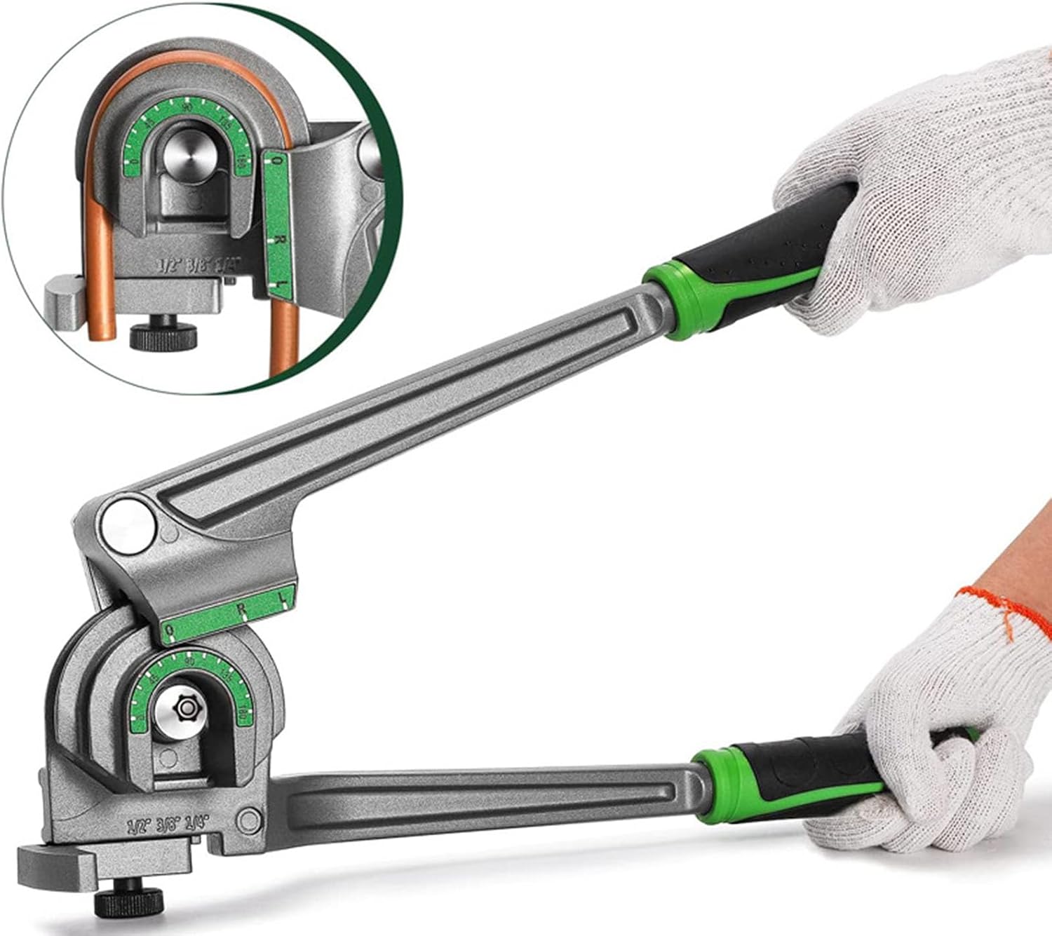 1/4” 3/8” 1/2” OD Tubing Bender, 180 Degrees Pipe Bender, 3 in 1 Pipe Bender 180° HVAC Copper Aluminum Tubes Bending Tool for Air Conditioning Refrigeration Repair