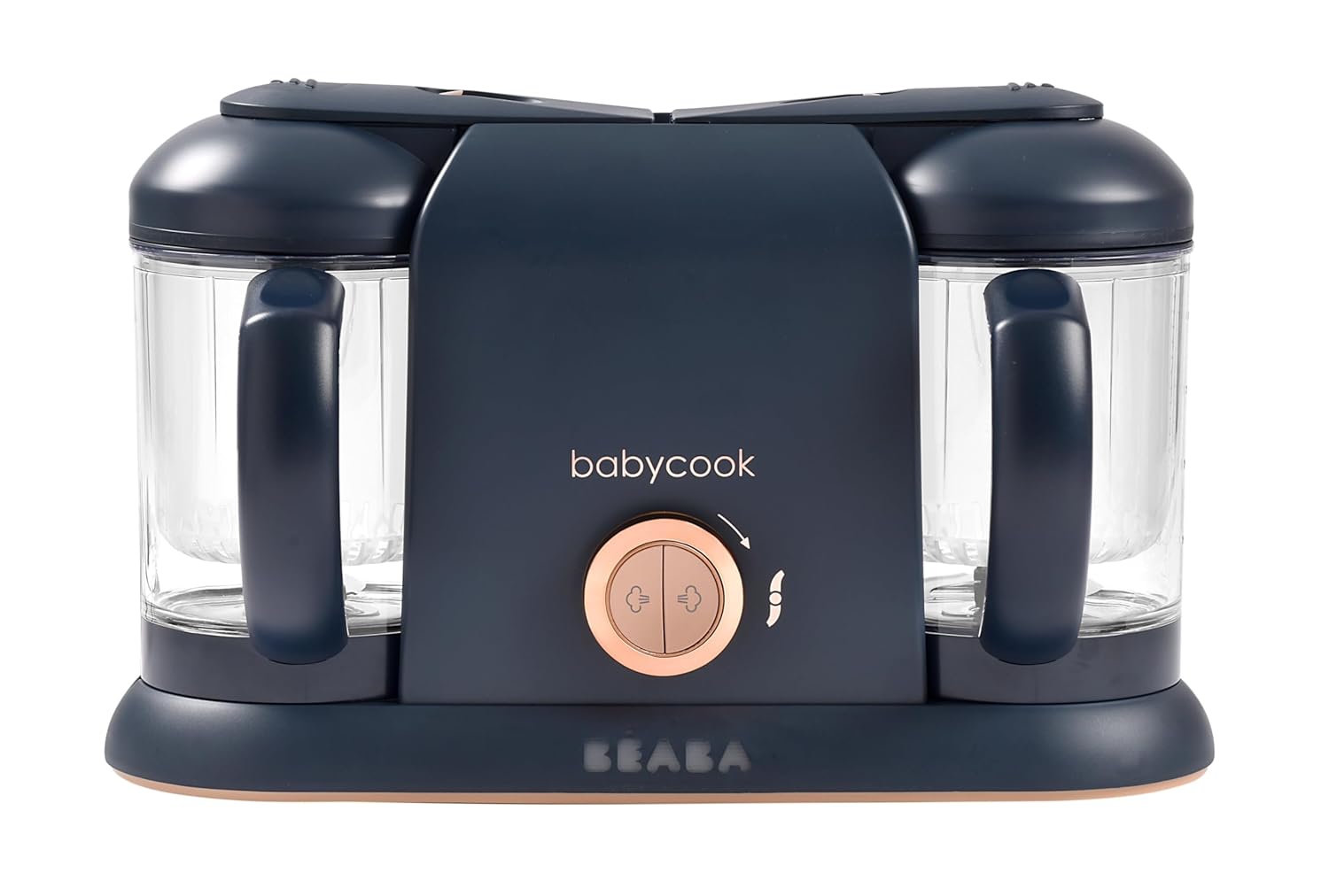 BEABA Babycook Duo 4 in 1 Baby Food Maker, Puree Steamer and Blender for Purees, Grinder with Auto Steam Cooking, Lrg 9.1 Cup Capacity, Makes 54 Servings in 20 Mins, Midnight