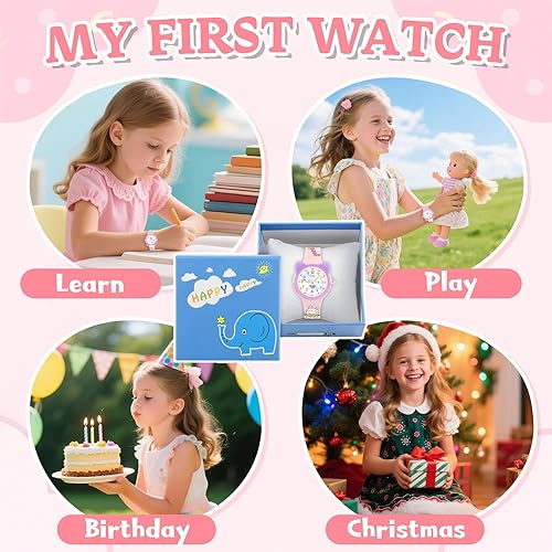 Miniatura 6 de Cat Kids - Reloj analógico para niñas y niños pequeños, tiempo de aprendizaje y fácil de leer, reloj de pulsera de cuarzo impermeable 30M para