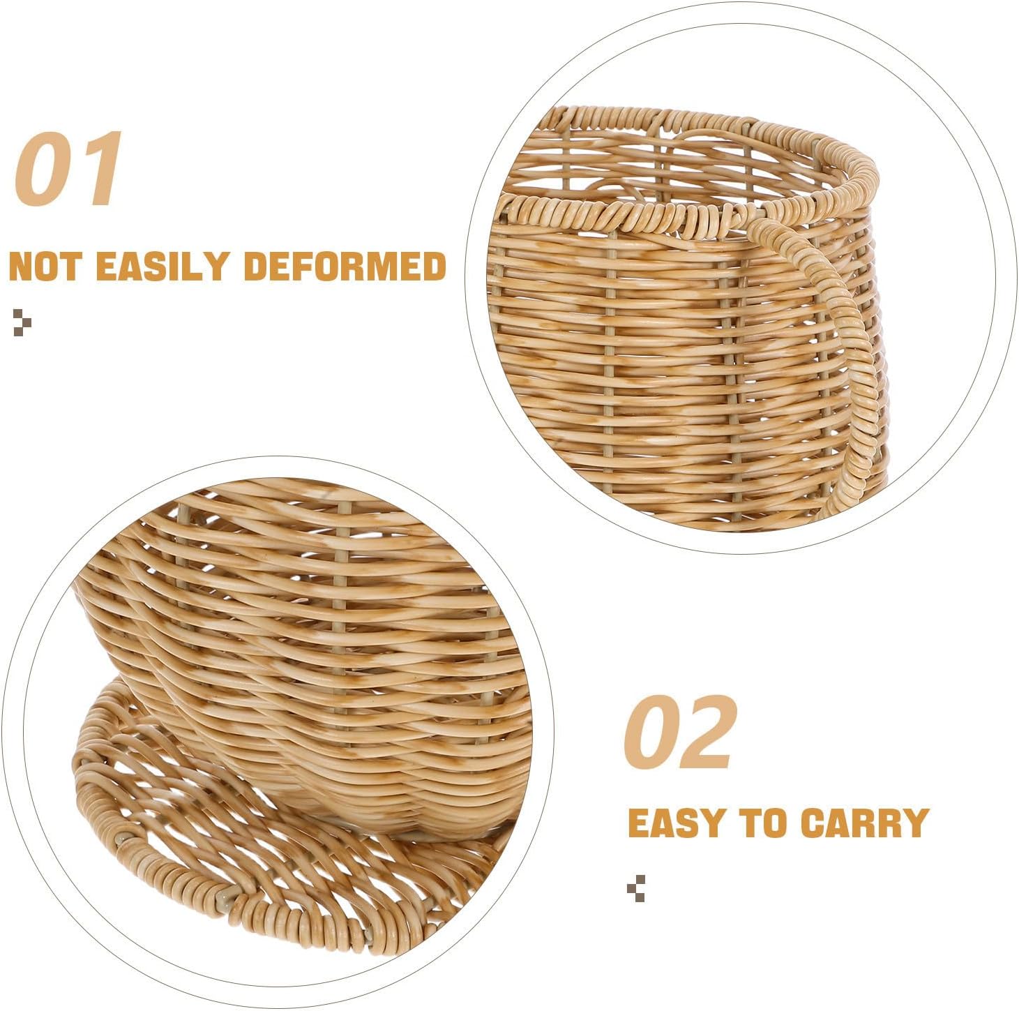 ULTECHNOVO Handwoven Imitation Wicker Coffee Capsule Basket with Lid, Multifunctional Pvc Storage Organizer for Kitchen Countertop, Rustic Farmhouse Style Fruit and Egg Holder