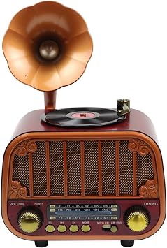 MD-1319BT Nostaljik Gramofon Tasar ml   arjl  Bluetooth Radyo FM/AM/USB/AUX Koyu Kahve