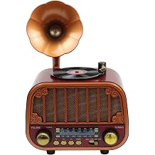 MD-1319BT Nostaljik Gramofon Tasar ml   arjl  Bluetooth Radyo FM/AM/USB/AUX Koyu Kahve