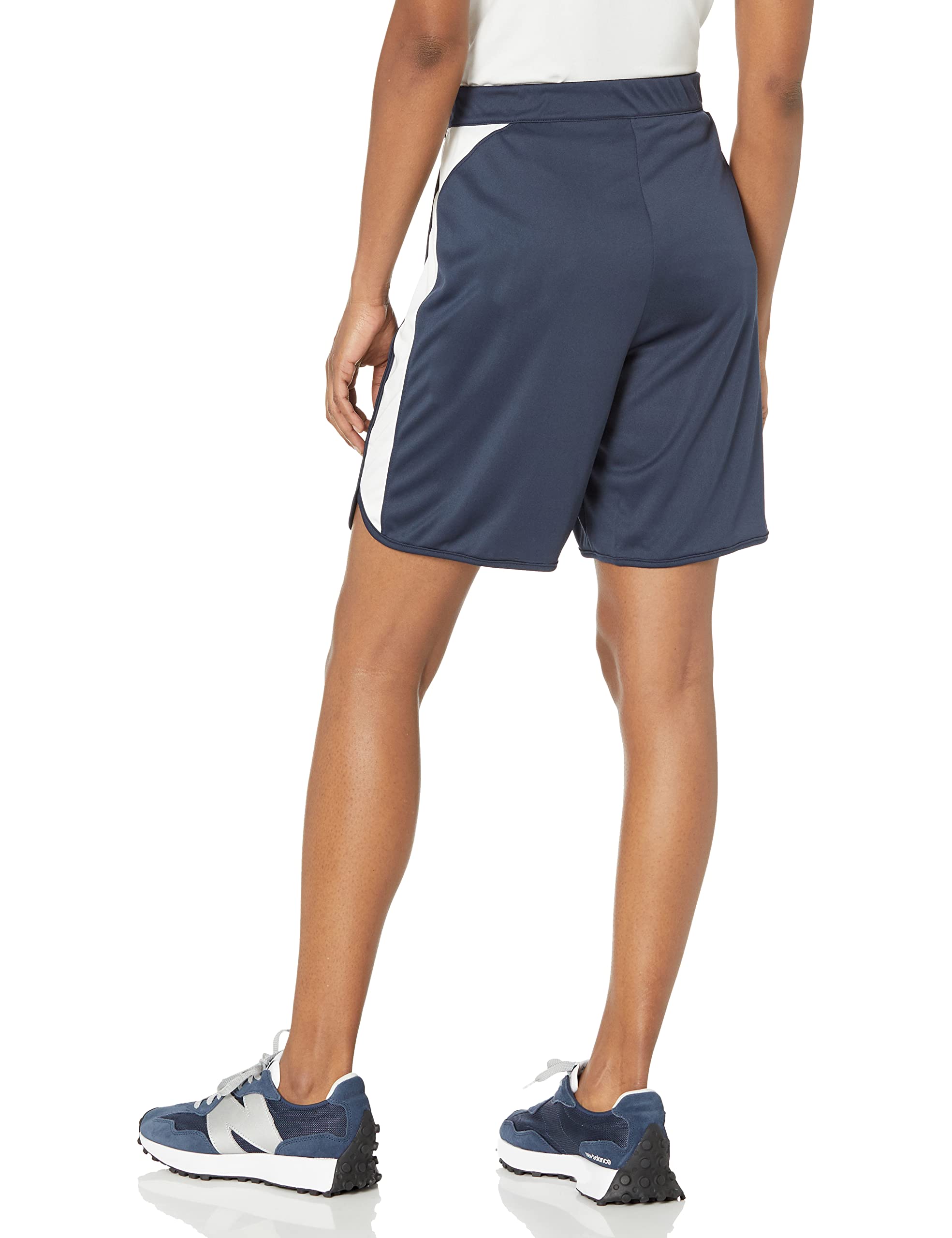 Spalding Women's Colorblock Active Basketball Short, Navy Blazer/White, X-Large