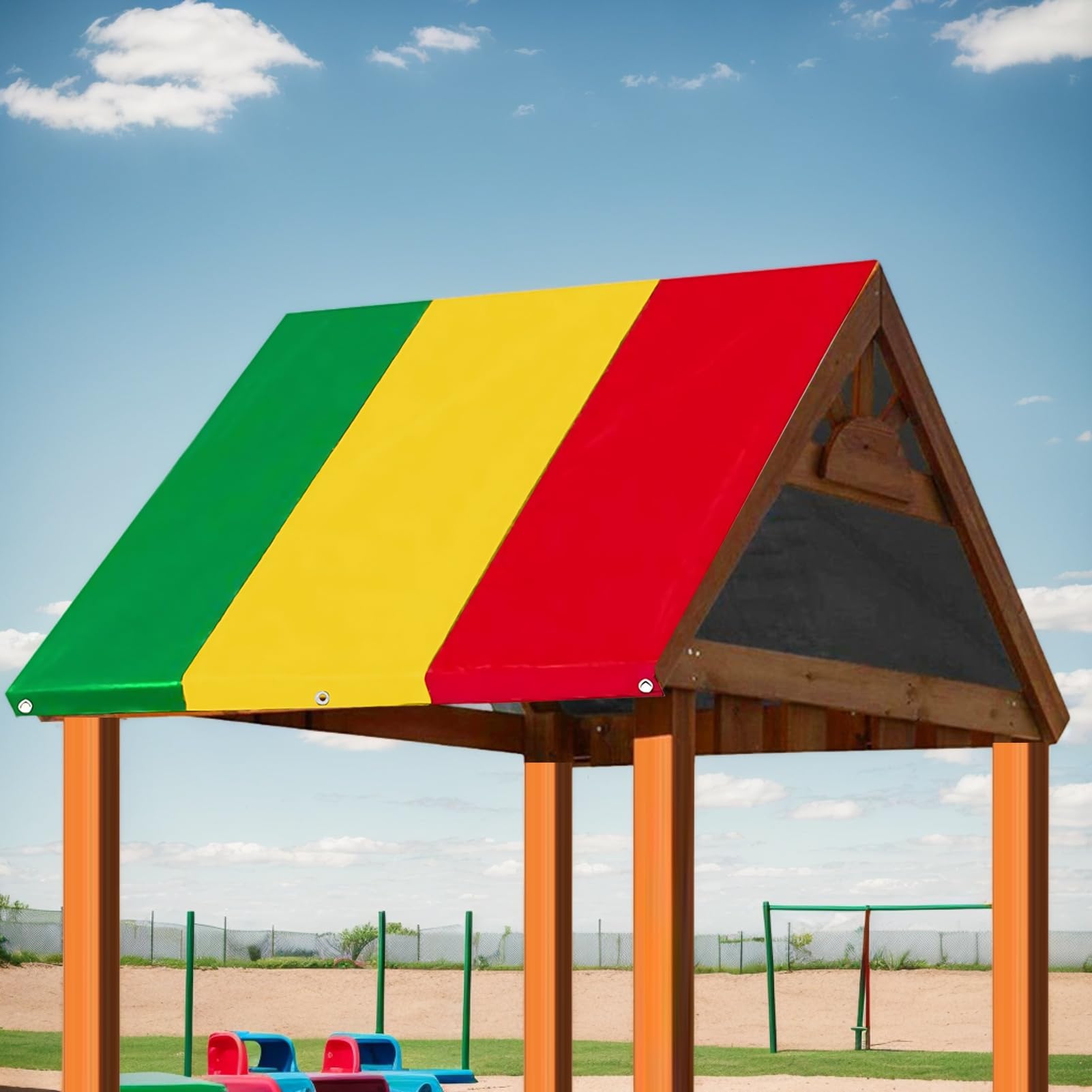 Copertura per ombra resistente ai raggi UV – Telo di ricambio per parco giochi, copertura durevole per esterni | 132 x 226 cm/51,97 x 88,98 pollici tetto resistente alle intemperie per altalene