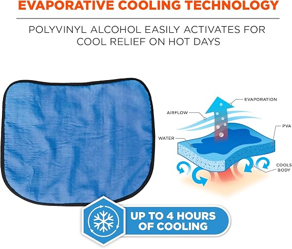Ergodyne Chill-Its 6670CT Evaporative Cooling Hard Hat Neck Shade,Lime