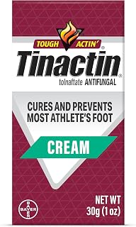 Tinactin Antifungal Cream, Athlete’s Foot Treatment, Tolnaftate 1%, Proven Clinically Effective on Most Athlete’s Foot and Ringworm, 1 Ounce, 30 Grams, Tube