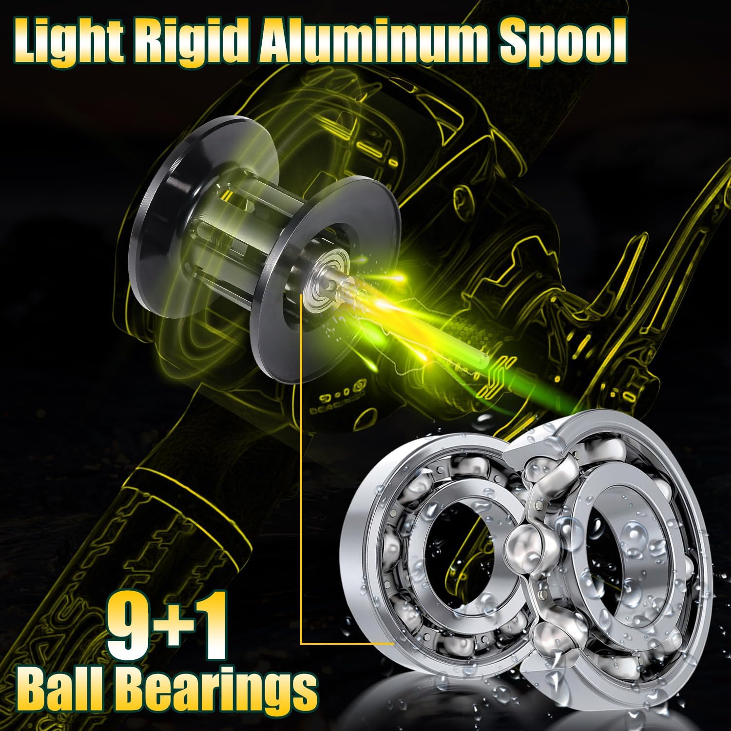Sougayilang Spinning& Casting Fishing Rod Combos with Graphite 2Pc Blanks Fishing Reel for Bass Fishing