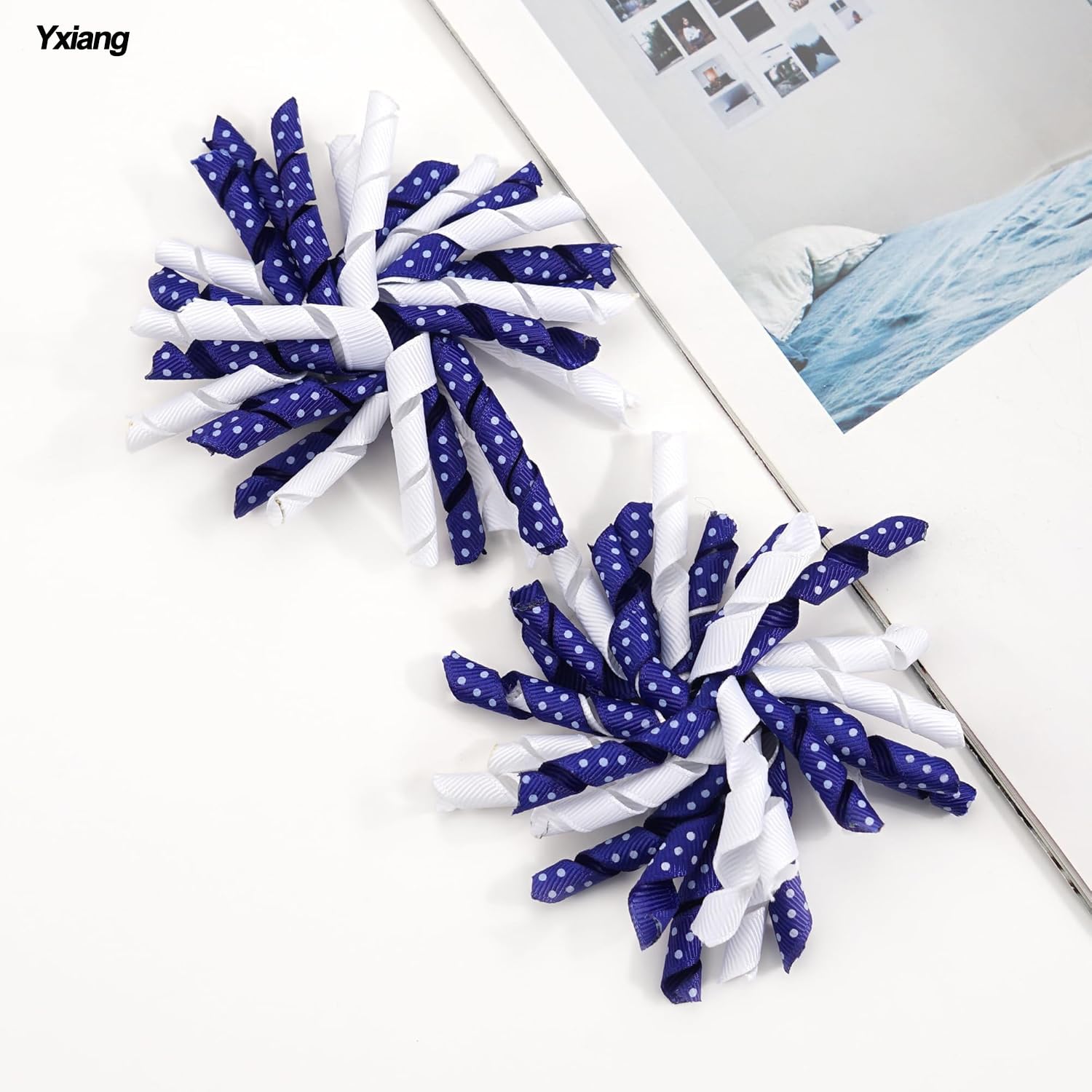 Blue Toddler Korker Bow Hair Clip Pigtail Bow Hair Accessories for Girl image 2