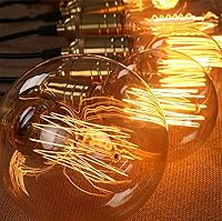 Vista 2 de GOENDR Vintage Edison Bulb,Large Round Edison Antique Light Bulbs-G30/G95 120V - Dimmable Thread Filament Style Nostalgic Light Bulbs (4 Pack)
