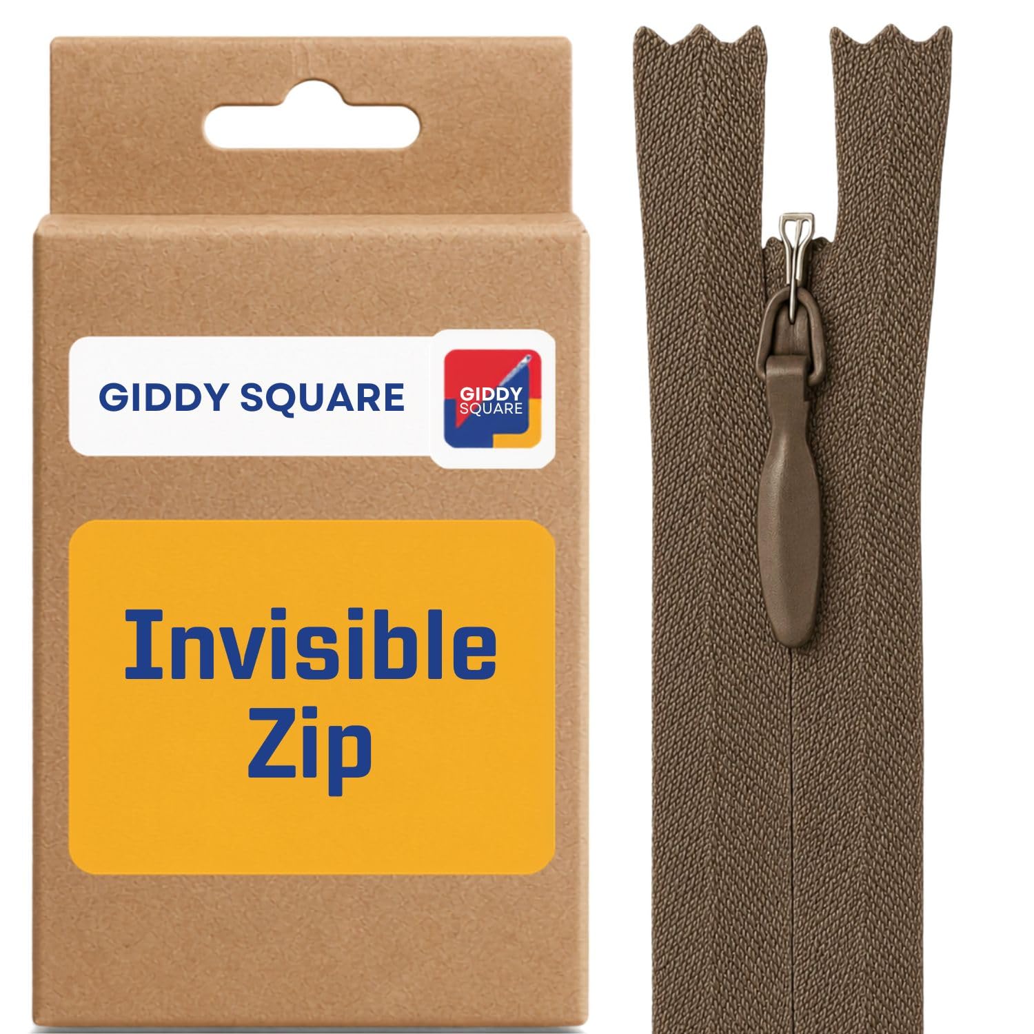 8" (20cm) Taupe Invisible Zip - Concealed Nylon Closed-End