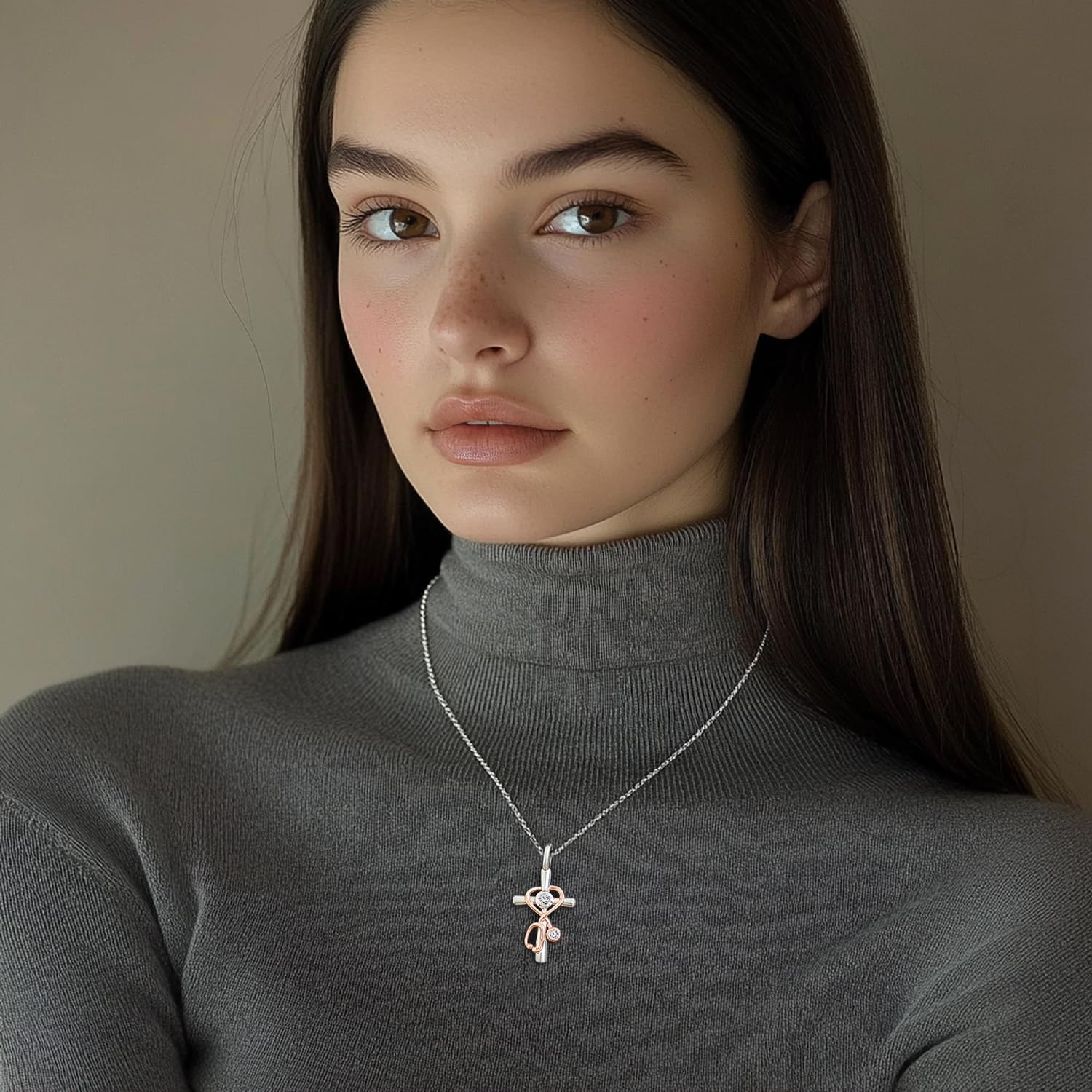 Stethoscope Cross Necklace for Women - 925 Sterling Silver Nurse Jewelry Gift with Heart Pendant Graduation Gift for Nurses Doctor Medical Student - Image 2