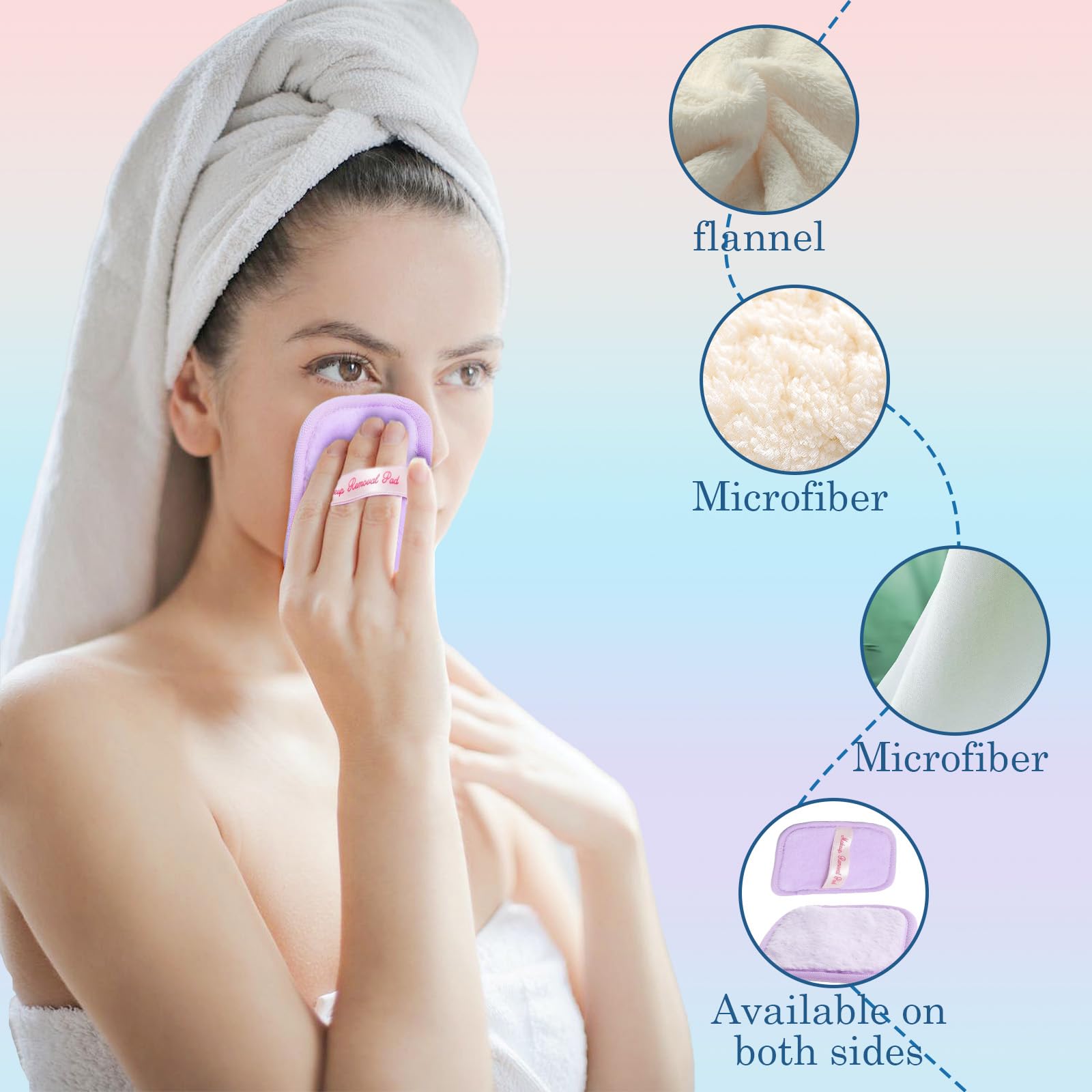 7 Pads Dischetti Struccanti Riutilizzabili, Salviette Struccanti per Viso con custodia, Spugnette Morbide, detergenti, senza nanoparticelle, per viso, occhi, labbra