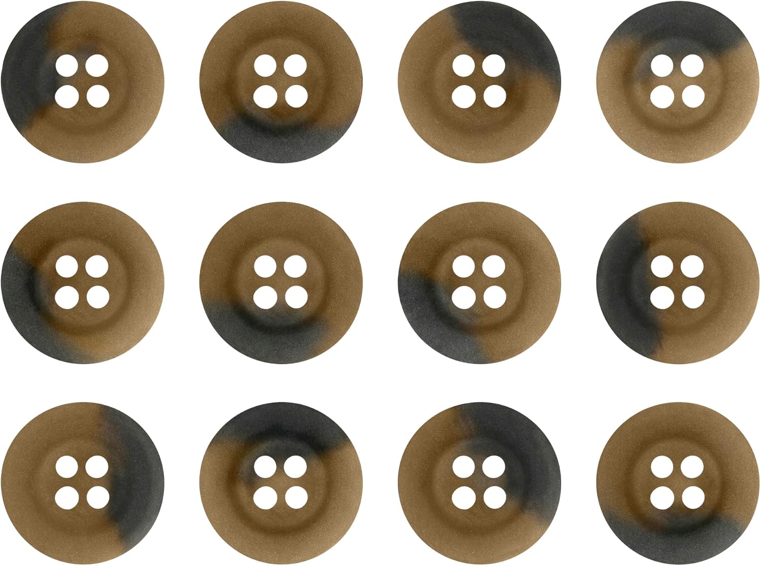 ButtonMode Replacement Buttons for Khakis, Chinos, Casual Cotton Pants (Fits Dockers, Gap, Polo, Ralph Lauren Pants) Includes 1-Dozen Buttons Measuring 15mm (5/8 Inch), Black Charcoal, 12-Buttons