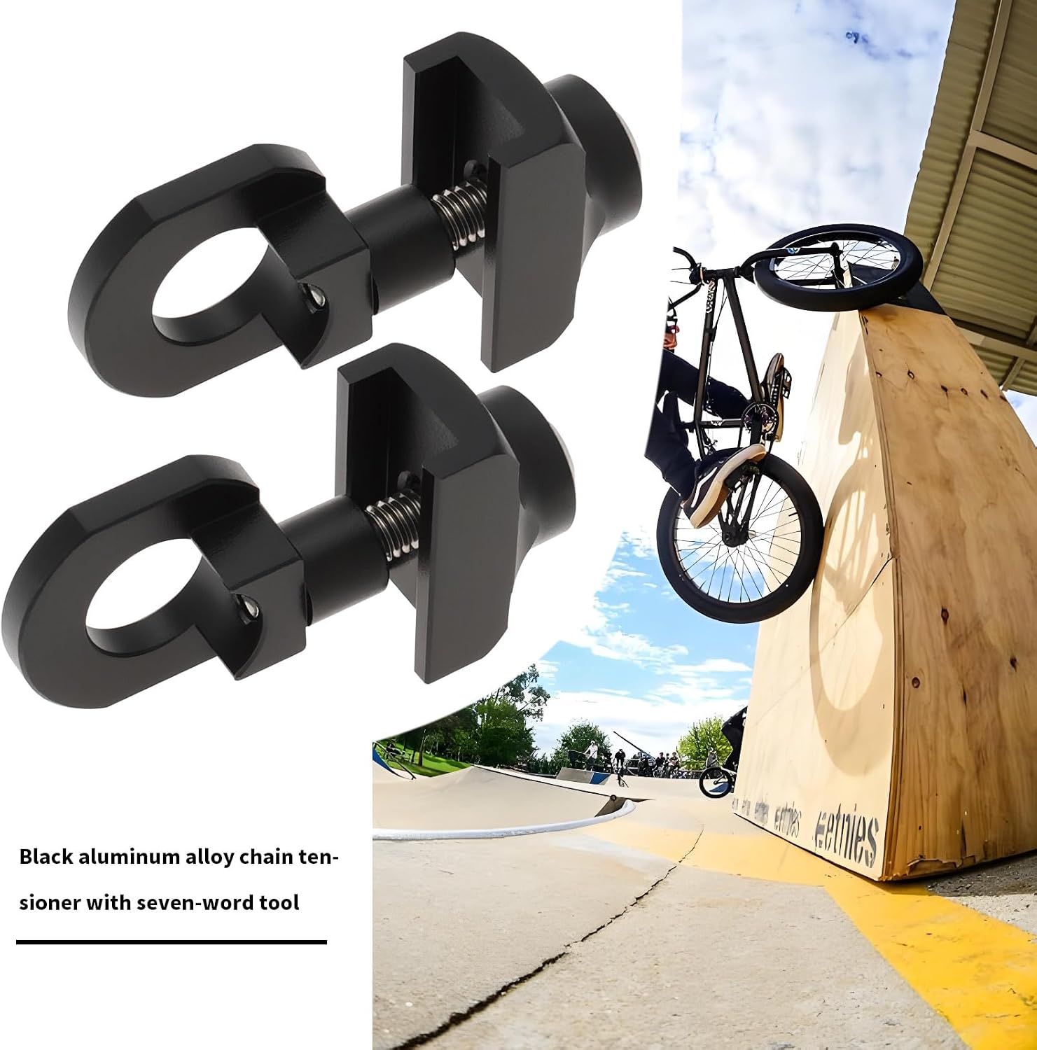 The Lord of the Tools 2pcs Bicycle Chain Tensioner with Tools Bicycle Chain Adjuster for BMX Single Speed Bikes Gear Bicycles 10mm Bicycle Rear Axle Bicycle Accessories, Black