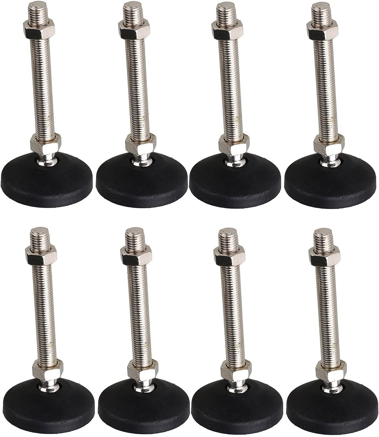 Furniture Leveling Feet,Heavy Screw, Adjustable Feet Levelling,Stainless Steel Heavy Duty Screw in Threaded Feet with Tilting Base,M12 X 100mm (Color : 8pcs) (Color : 4pcs) (Color : 8pcs)