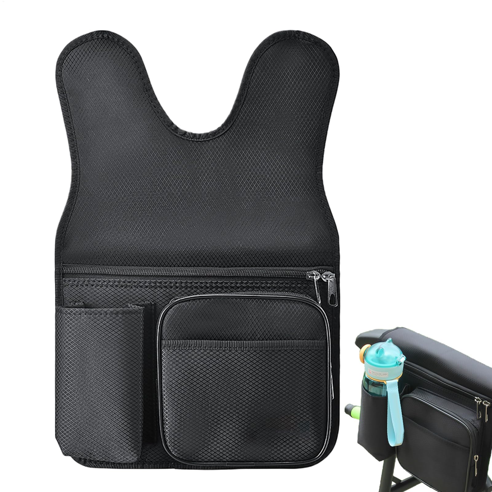 Bolsa lateral para silla de playa – Bolsa para reposabrazos para silla de pesca hecha de tela Oxford engrosada, gran capacidad, resistente al agua, organizador lateral para silla, fácil de