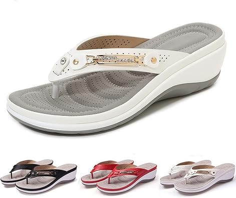 Women Orthopedic Sandals with Arch Support Women Orthopedic Flip Flop Plantar Fasciitis Sandals Comfortable Walking Orthopedic Thong Sandals for Women Orthopedic Sandals Color Beige, Size 24cm