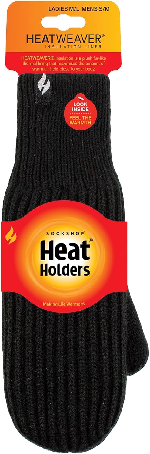 HEAT HOLDERS Thermal Mittens For Women Men Extreme Cold Weather Thick Warm Heatweaver Knitted Gloves