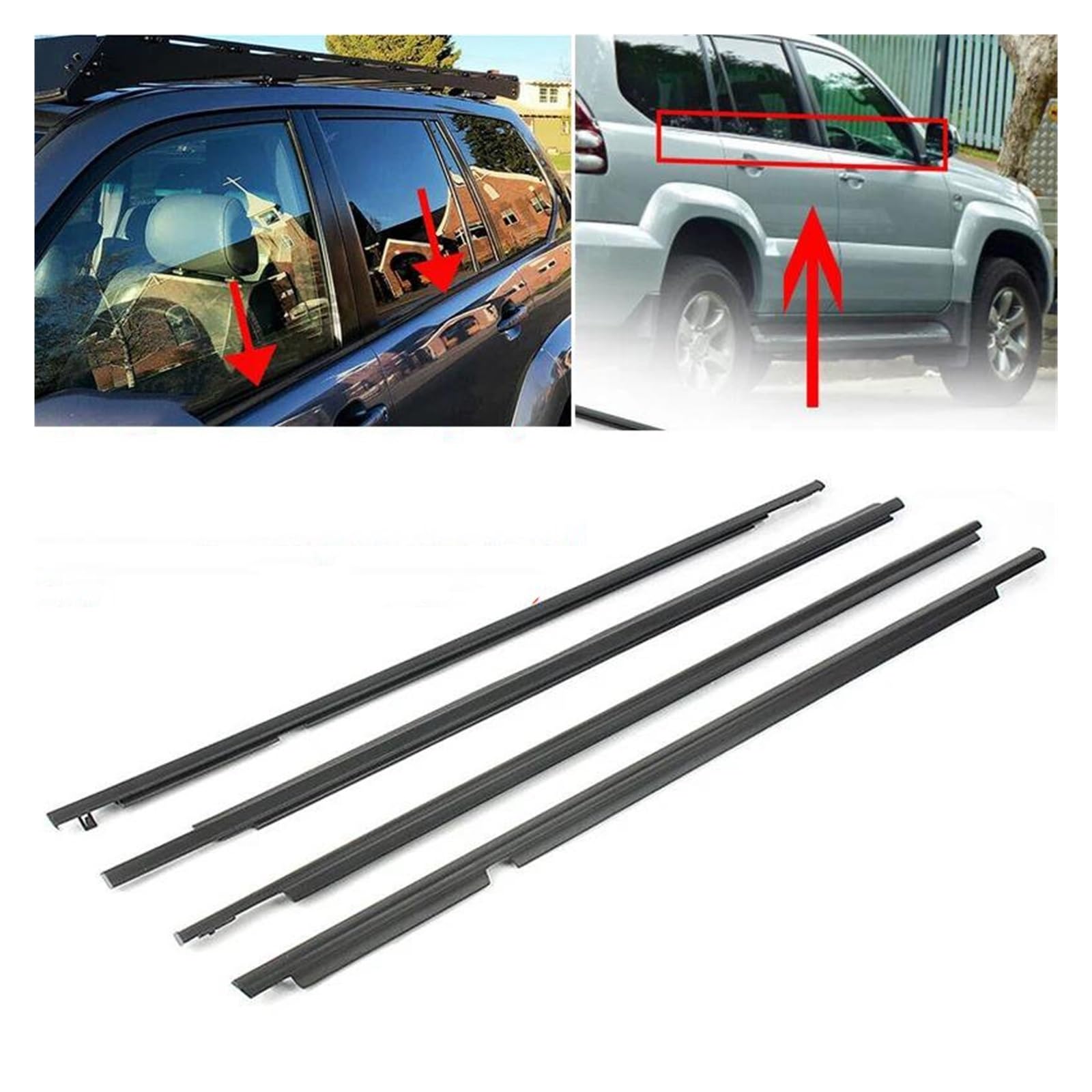 Burletes Antipolvo para Parabrisas de Lexus GX470 2003-2009, burletes para Ventanas de Coche, molduras de Puertas Laterales, Cintas de Sellado de Goma.