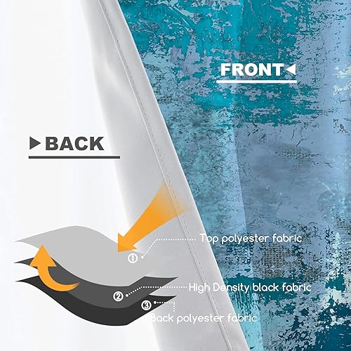 Miniatura 3 de Shrahala Cenefas de cocina de terciopelo suave verde azulado, lienzo de pintura al óleo, arte abstracto, cortina de media ventana, tratamiento de