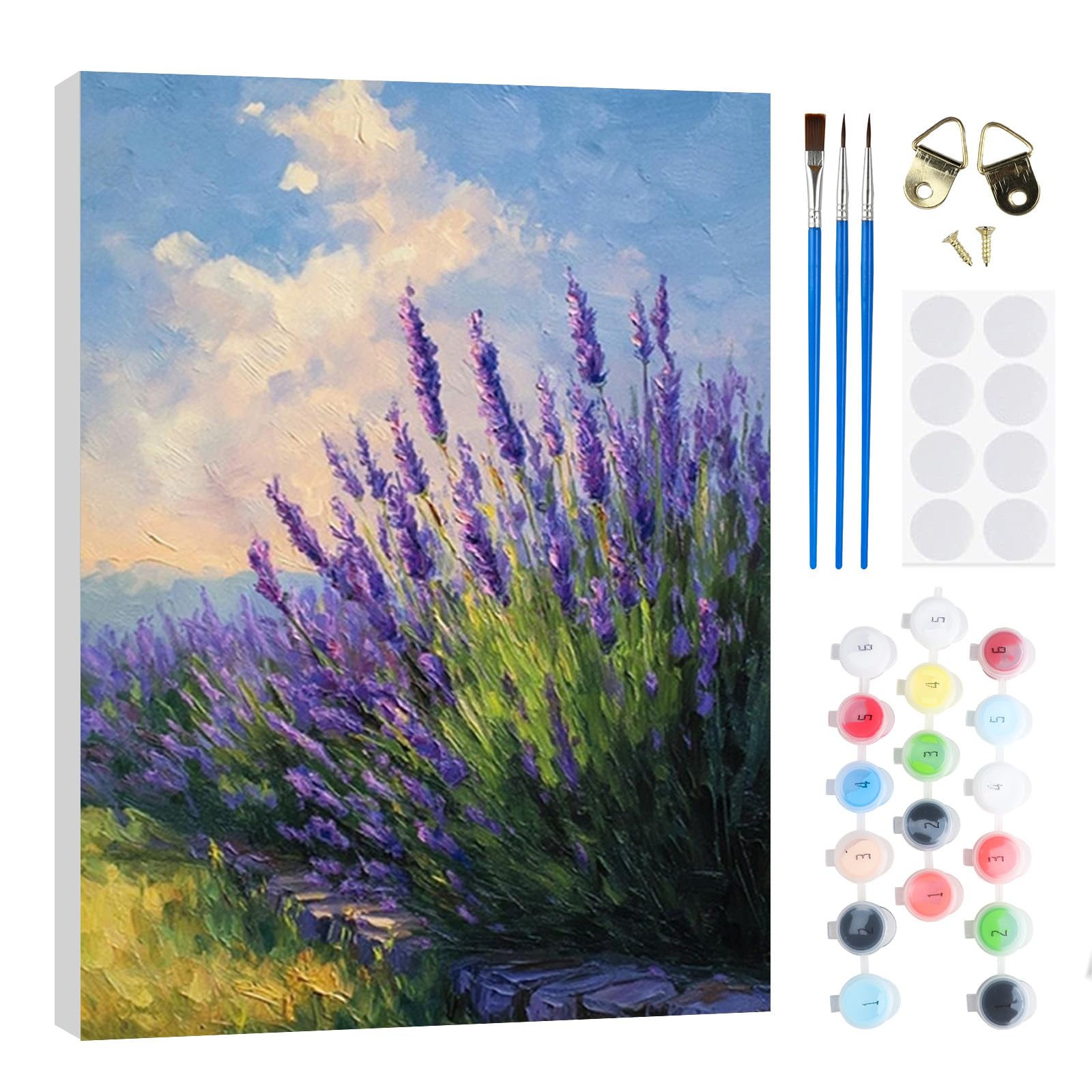 RICUVED Landscape Paint by Numbers with Wooden Framed – DIY Oil Painting Kit for Adults Kids,Flower Paint by Numbers Oil Acrylic Painting Canvas Kits for Home Decor Gift 20x30 cm