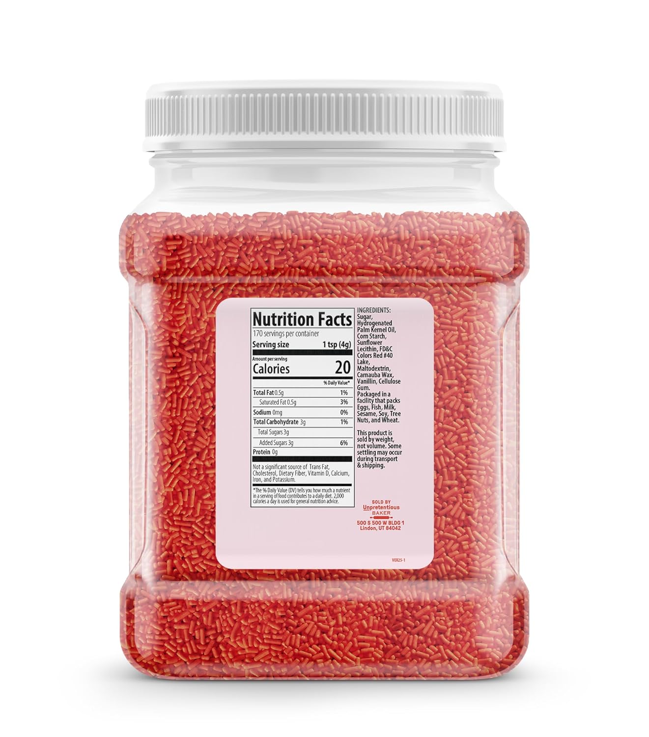 Unpretentious Red Sprinkles (4 Cups) Jimmies, Decorative Dessert Topping, Festive & Fun