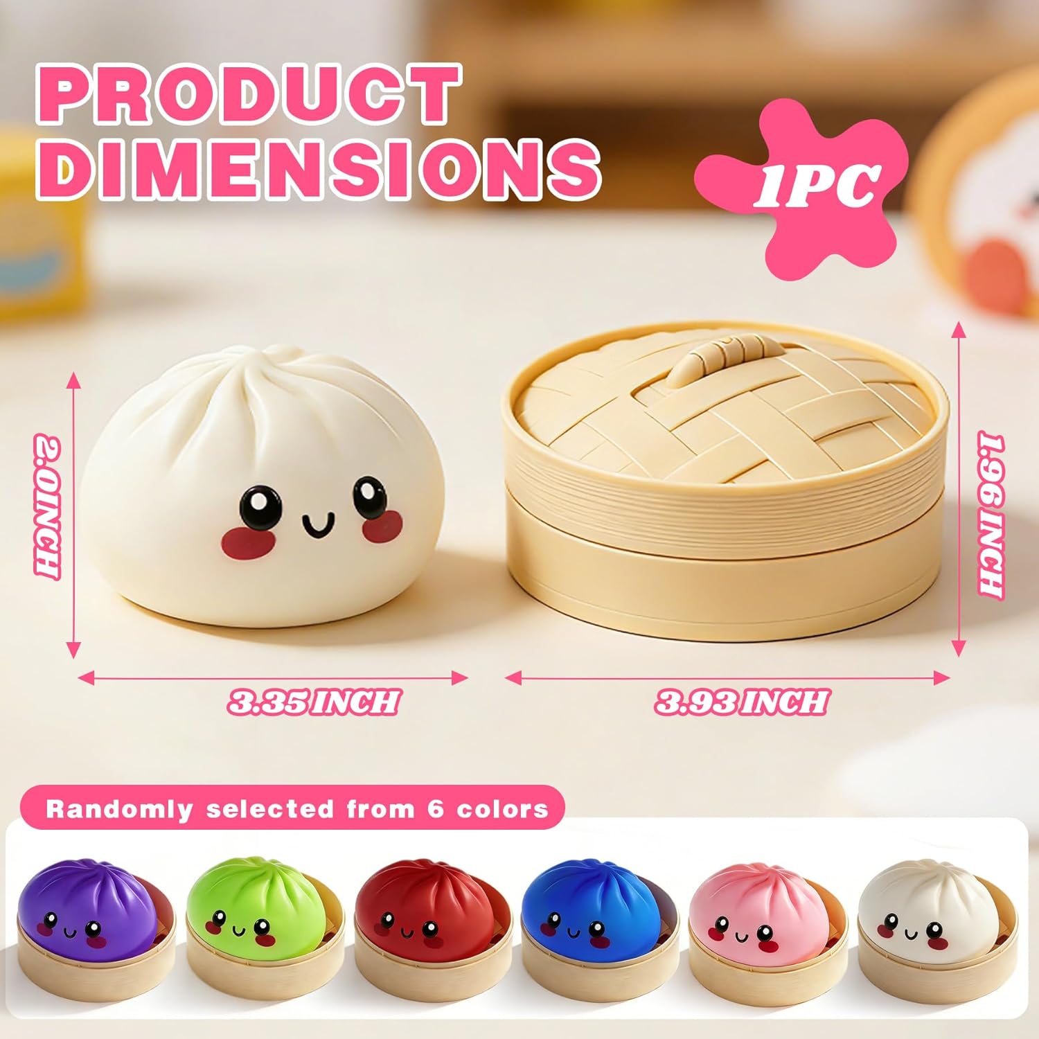 Dumpling Squishies, Dumpling Squishy Mystery Box, Colorful Sensory Squeeze Toys Stress Relief Ball, Bao Bun Fidget Toys Adults & Teens, Soft Handheld Relaxation Toy for Holiday & Birthday Gifts