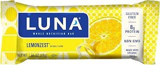 Luna BAR - Gluten Free Snack Bars - Lemon Zest -8g of Protein - Non-GMO - Plant-Based Wholesome Snacking - On The Go Snacks (1.69 Ounce Snack Bars, 15 Count) - Pack of 3