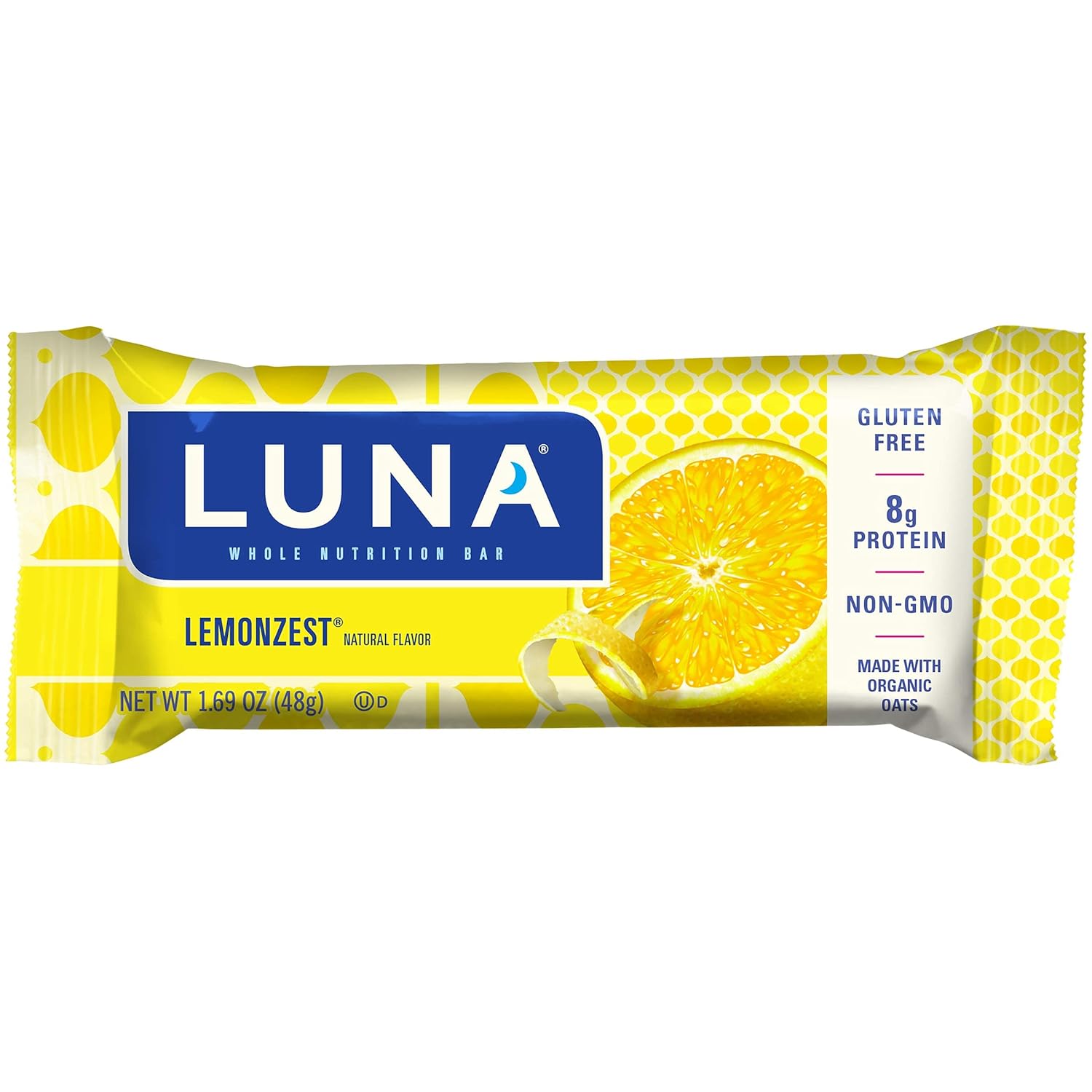 Luna BAR - Gluten Free Snack Bars - Lemon Zest -8g of Protein - Non-GMO - Plant-Based Wholesome Snacking - On The Go Snacks (1.69 Ounce Snack Bars, 15 Count) - Pack of 3
