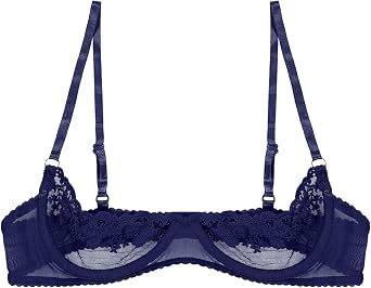 Women's Floral Lace Lingerie Bras 1/4 Cups Push Up Shelf Demi Balconette Bralette Crop Tops