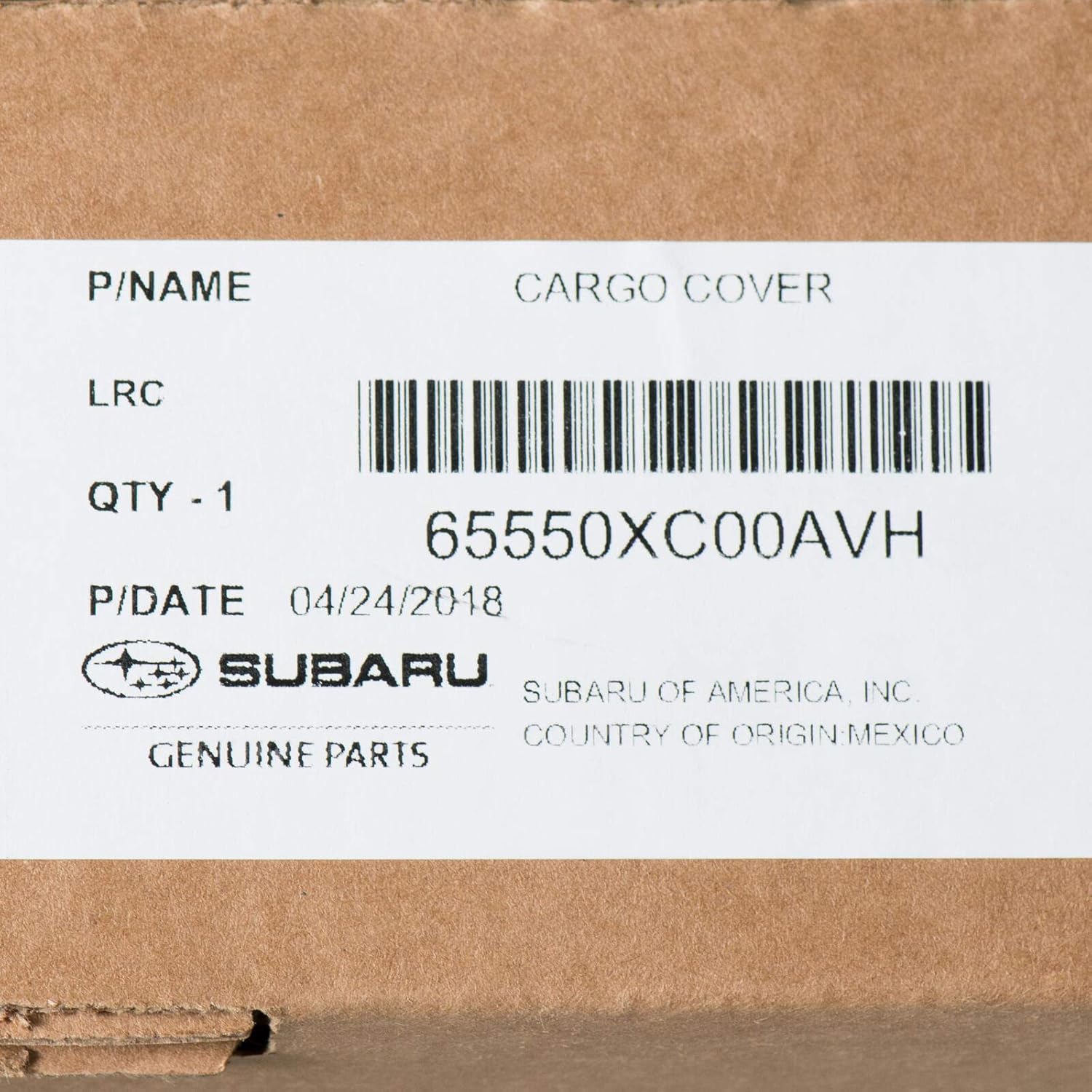 Subaru 2019-2026 Ascent Retractable Cargo Tonneau Compartment Cover - 65550XC00CVH - Genuine OEM