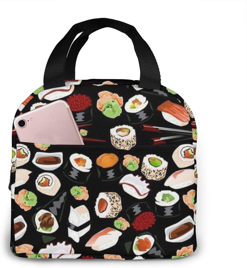 antspuent Japanese Sushi Lunch Bag for Women Girls Kids Insulated Picnic Pouch Thermal Cooler Tote Bento Large Meal Prep Cute Bag Big Leakproof Soft Bags for Lunch Box, Camping, Travel, Fishing