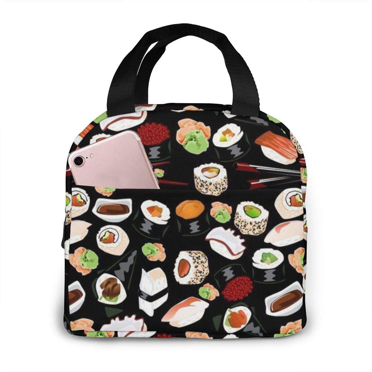 antspuent Japanese Sushi Lunch Bag for Women Girls Kids Insulated Picnic Pouch Thermal Cooler Tote Bento Large Meal Prep Cute Bag Big Leakproof Soft Bags for Lunch Box, Camping, Travel, Fishing