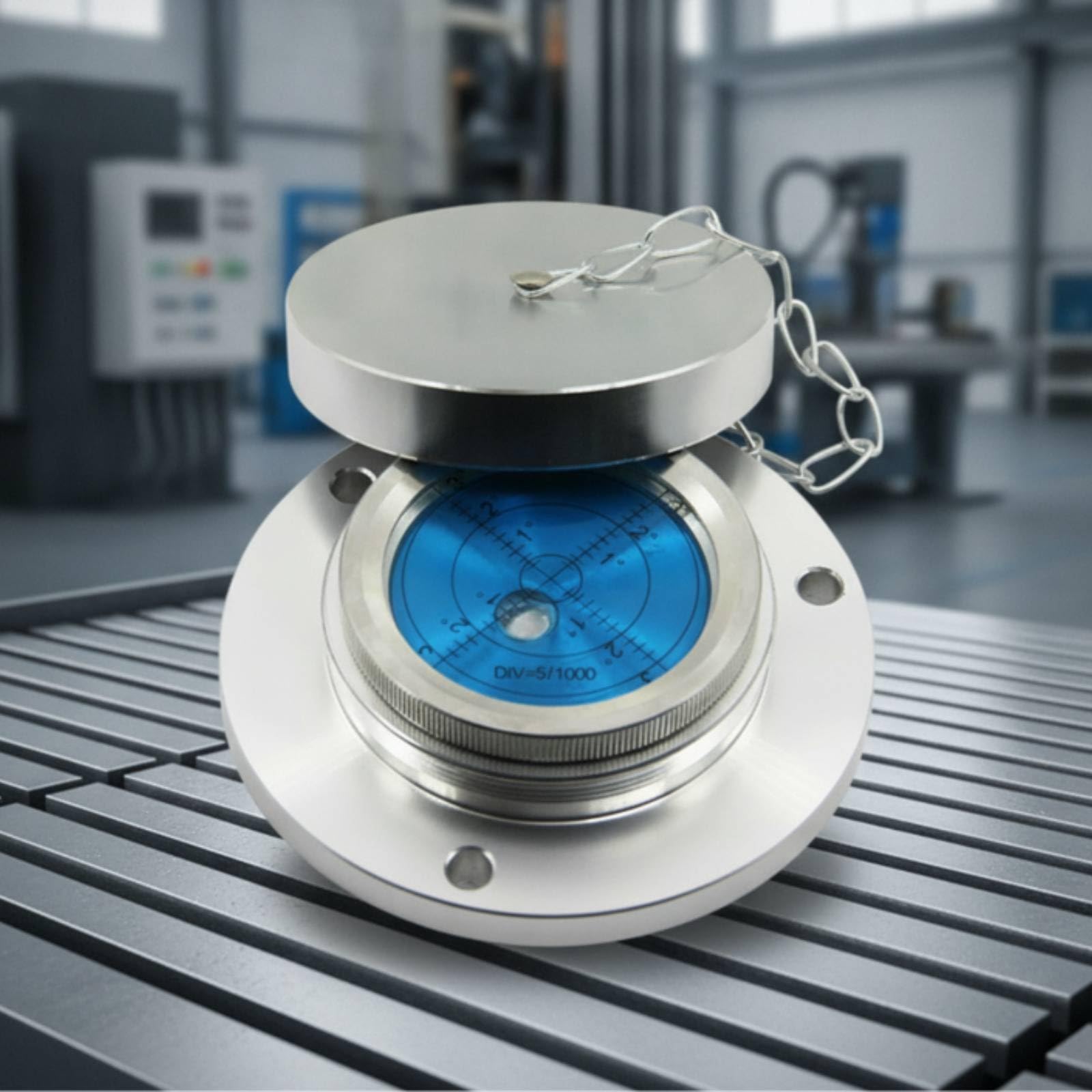 dosenlibelle mit kette kompakt dosenlibelle rund rundlibelle für maschinenmontage, Blau, 110mm