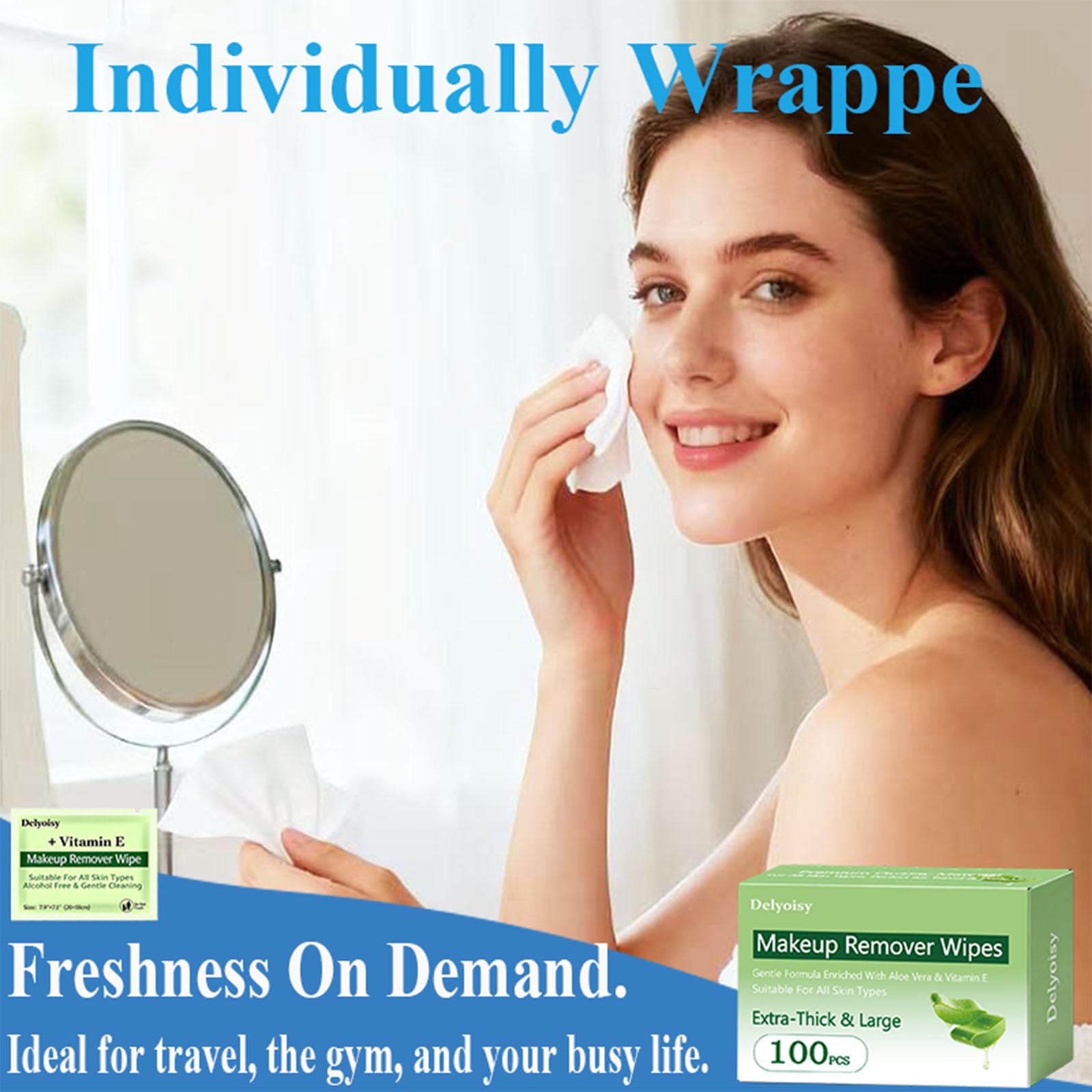Makeup Remover Wipes, Individually Wrapped, Alcohol-Free & Fragrance-Free