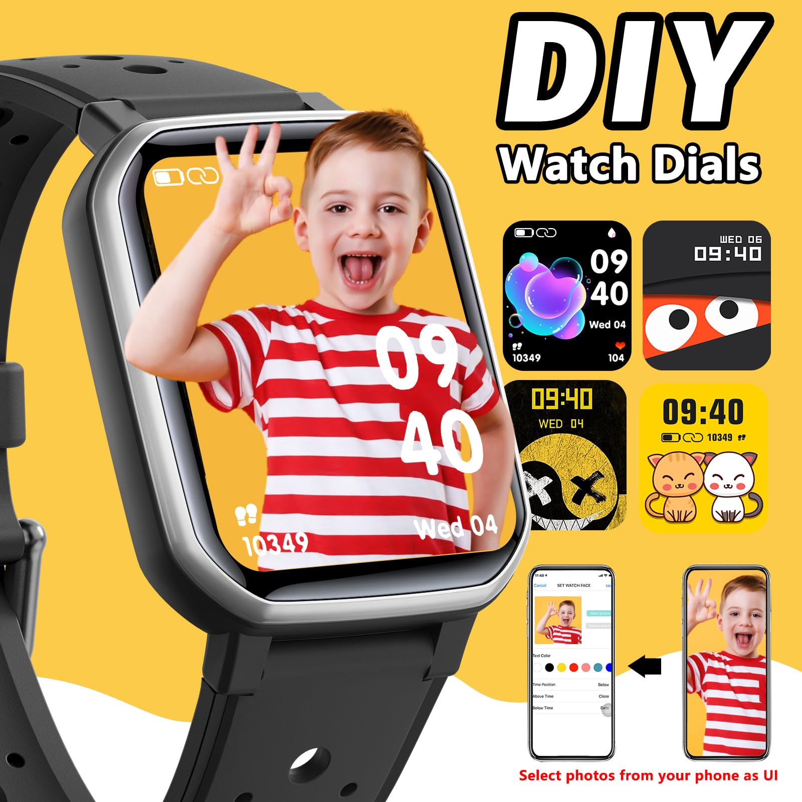 JOYELE Smartwatch Orolorio Bambino Bambina, Orologio Fitness Smart Watch 20 Modalità Sportive, Monitoraggio Sonno/Frequenza Cardiaca, Fitness Tracker per Android iOS (Argento)