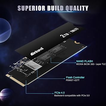 Inland TN470 2TB NVMe SSD PCIe 4.0 Gen4x4 Internal Gaming Solid State Drive