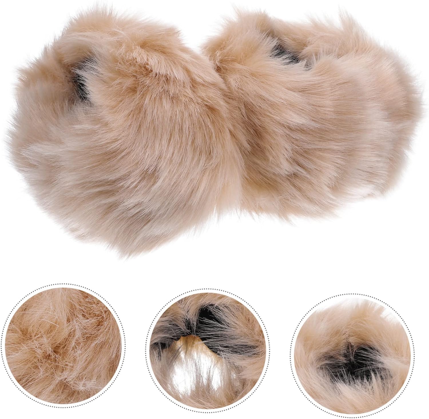 Faux Fur Wrist Cuffs for Women Winter Fuzzy Hand Warmers Soft Faux Fur Arm Sleeves 1 Pair for Cold Weather and Holiday