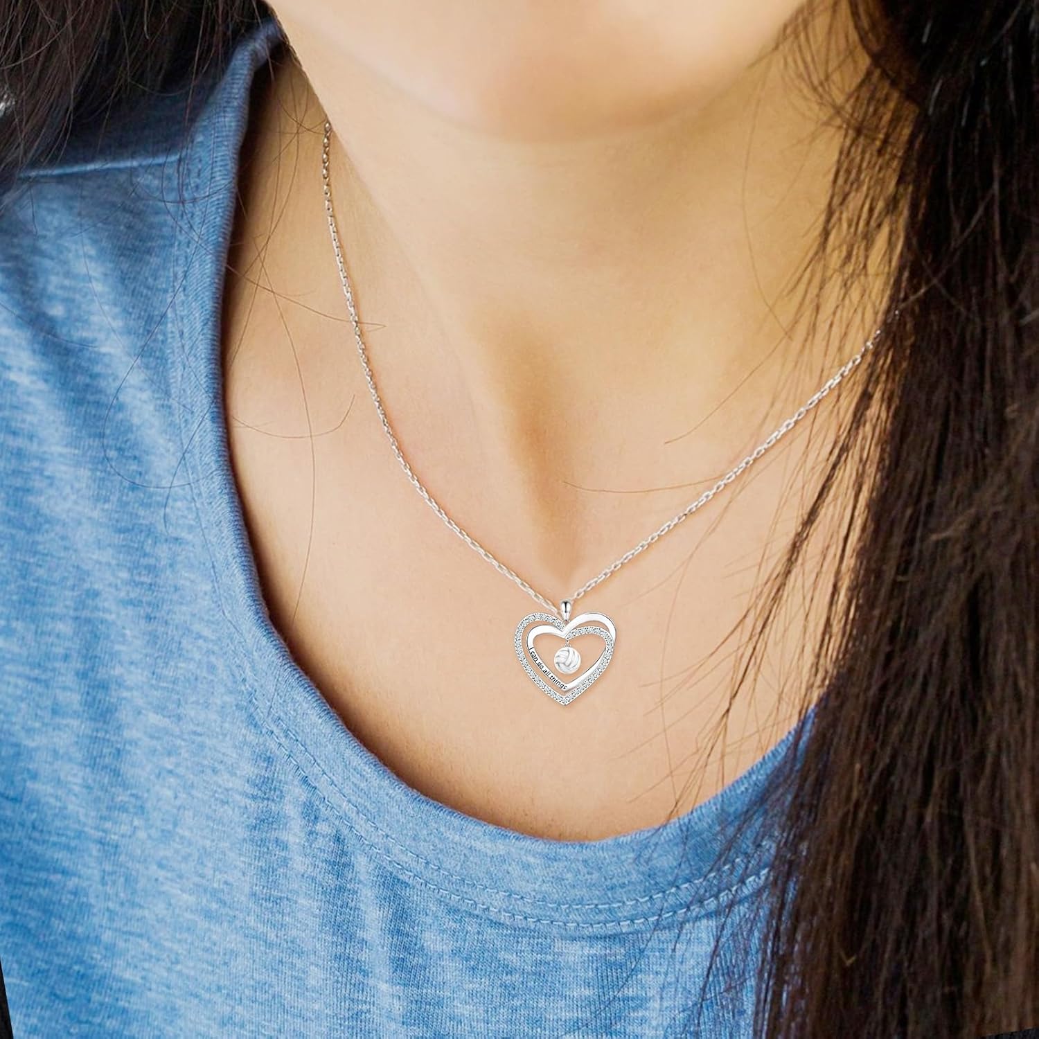 Ball Necklace for Women - 925 Sterling Silver Volleyball Basketball Softball Soccer Necklace Jewelry I Can Do All Things Sport Necklaces Gift for Women - Image 5