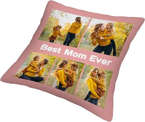 Miniatura 3 de Best Mom Ever Custom Pillowcase  Personalized Photo Collage Throw Pillow Cover, Gift for Family, Couples, Christmas, Valentine's Day, Birthday &