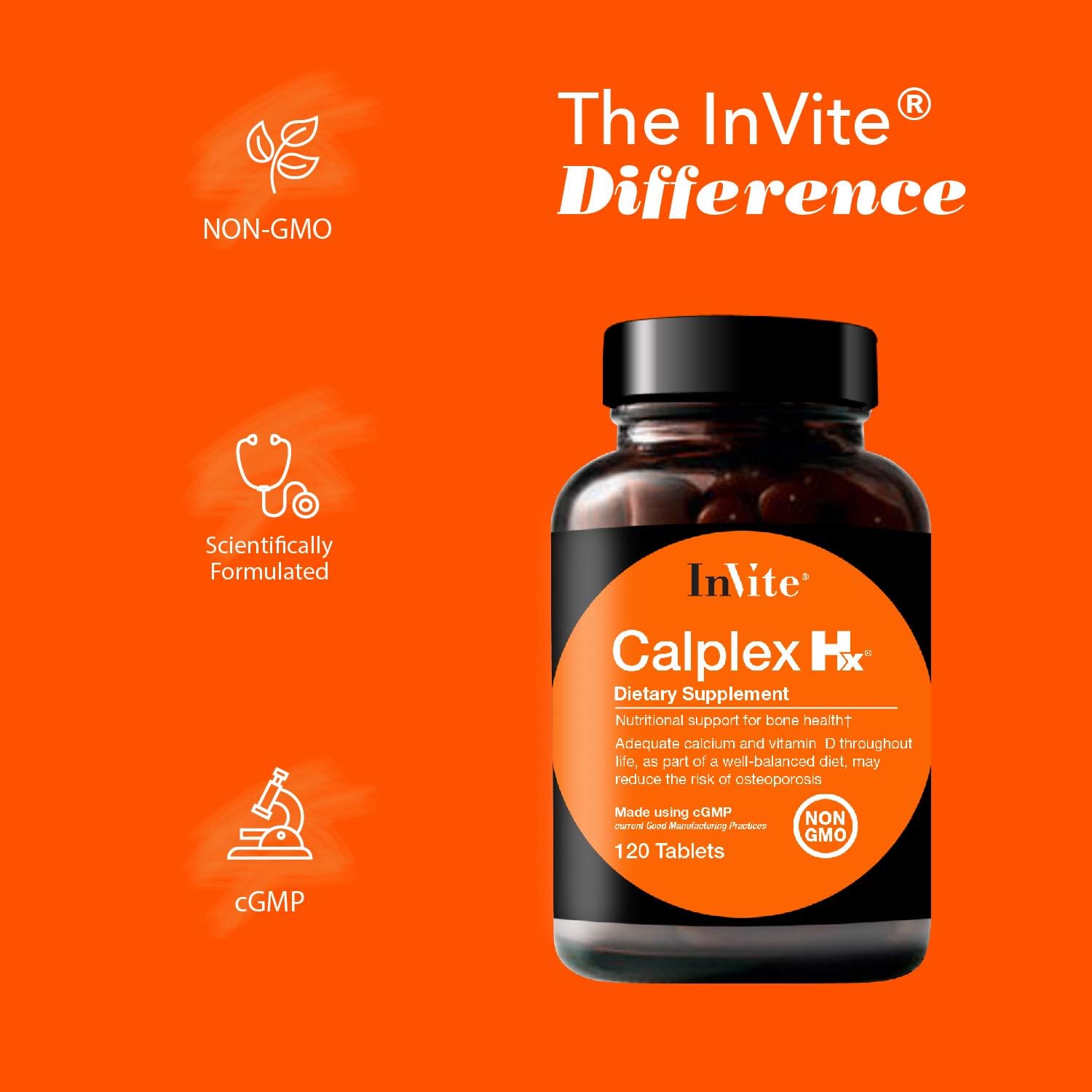 Invite Health Calplex Hx®, Nutritional Support for Bone Health, 120 Tablets (2-Pack)