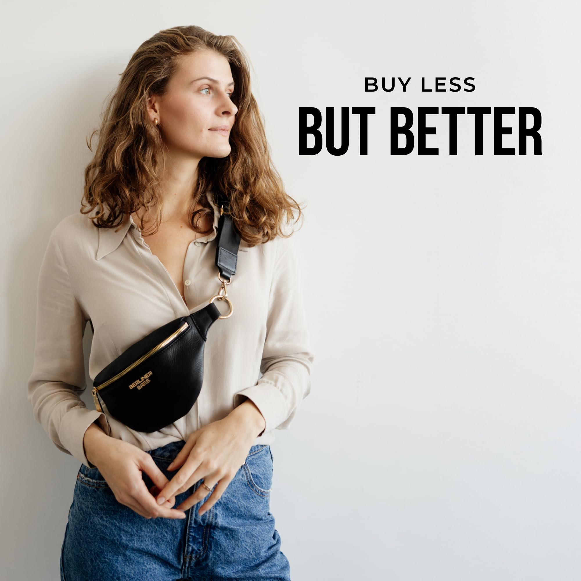 Berliner Bags Premium saszetka biodrowa Mona Fanny Pack ze skóry na ramię damska męska, czarny/żółty, M