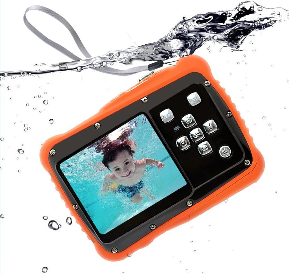 iShare Kids Camera, 12MP HD Waterproof Camcorders with 2 Inch LCD 4x Digital Zoom and Mic, Outdoor 3M Underwater for Girls/Boys (Black)